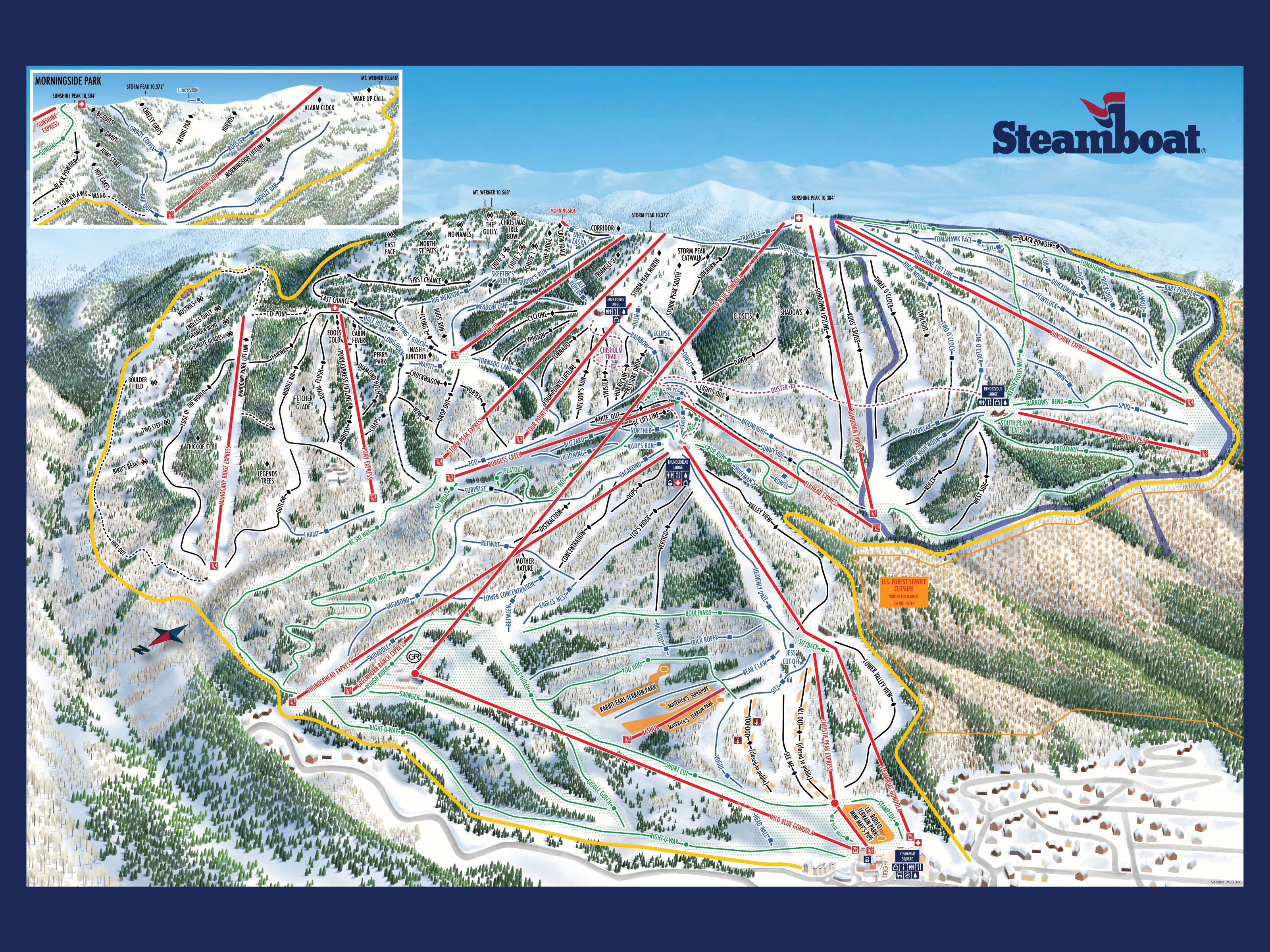 Mapa de pistas de Steamboat